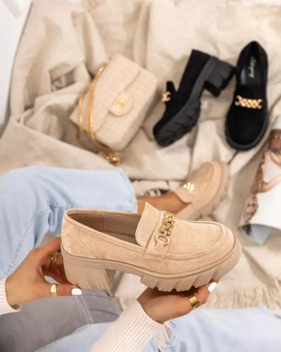 OUTLET Öko-Wildlederschuhe für Damen in Beige Elavis - Schuhe