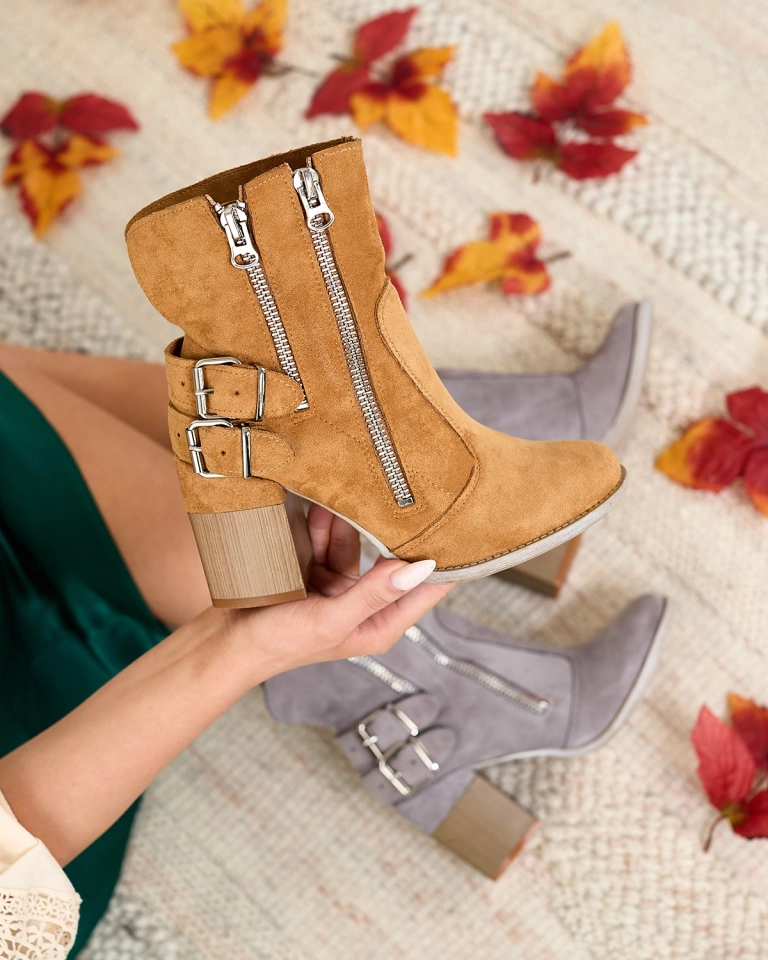 Royalfashion Damenstiefel in Camel mit Feirrgo-Verzierung