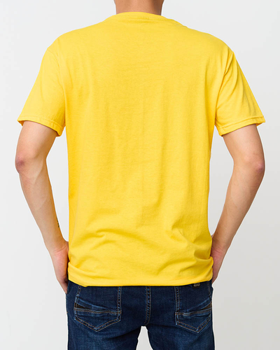 Gelbes trendiges Herren-T-Shirt mit Aufdruck - Kleidung
