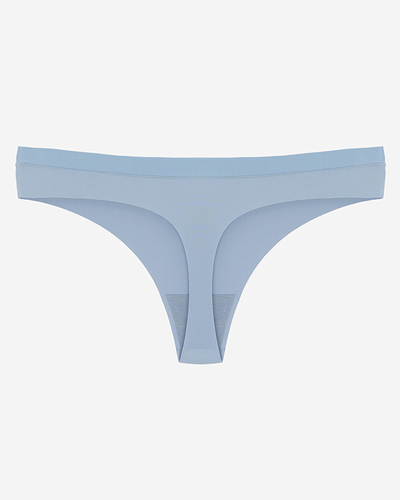 Blauer Damen-Tanga-Slip im Lasercut-Verfahren - Unterwäsche