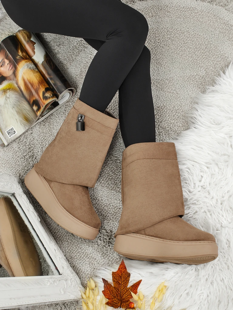 Kurze Damen-Schneestiefel mit abnehmbarem Schaft Elizze