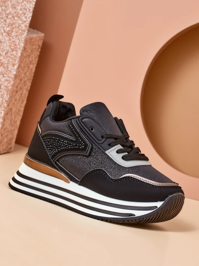 Royalfashion Damen Sneakers mit Glitzer Borovis