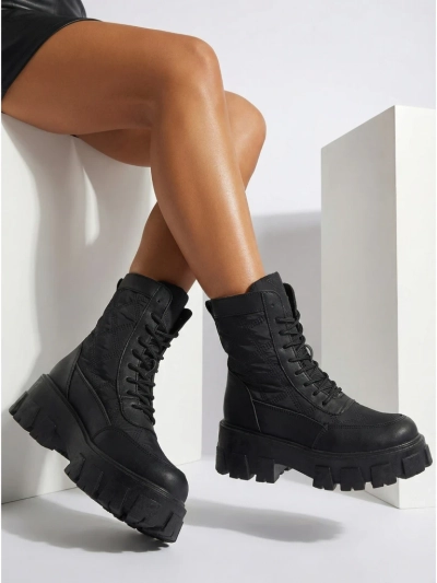 Öko-Leder Schnürstiefeletten Damen Solvi