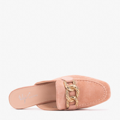 Pinke Hausschuhe a'la Mokassins Gabbu-Schuhe