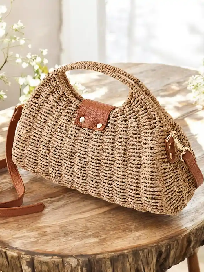 Royalfashion Kleine Korbtasche im Koffer-Stil