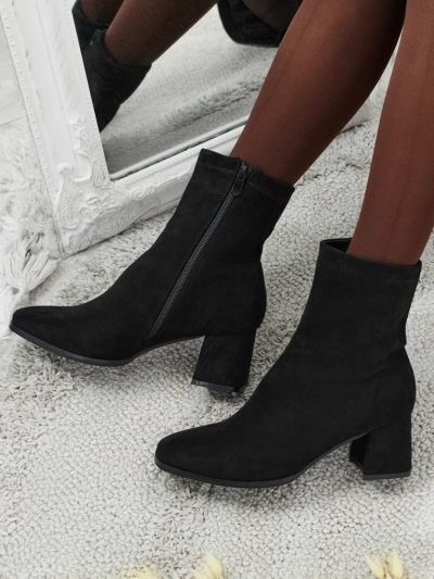 Damen Stiefeletten Evron aus Wildlederimitat mit Blockabsatz
