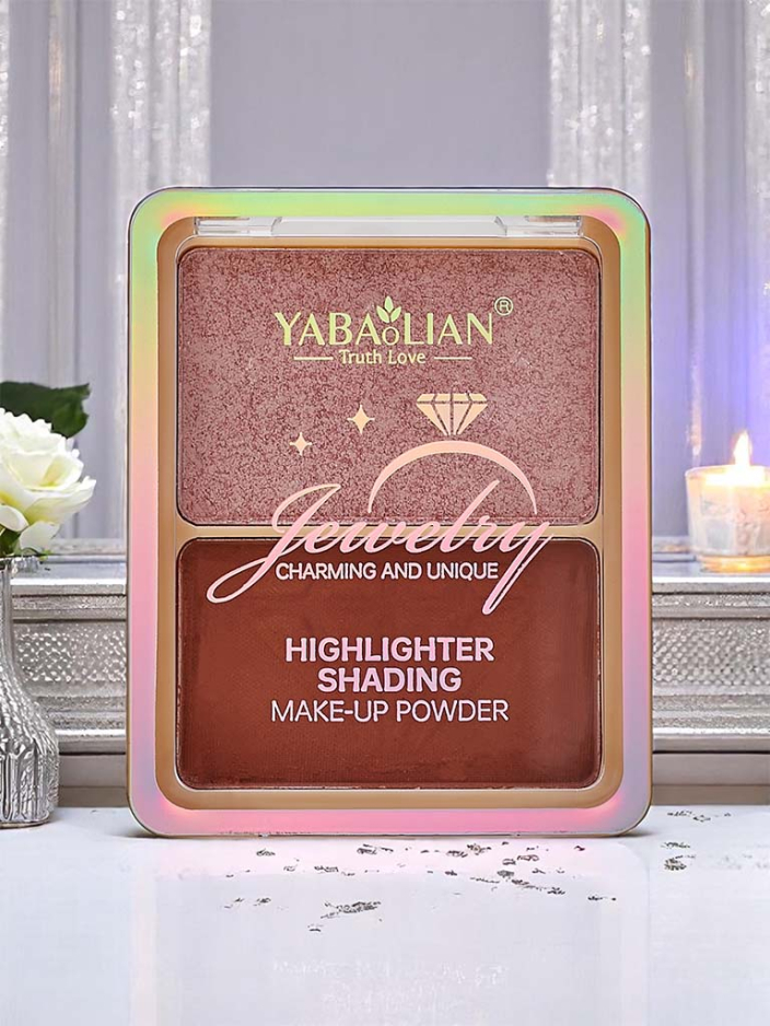 Highlighter und Bronzer, gepresst in einer kompakten Palette für das Gesicht