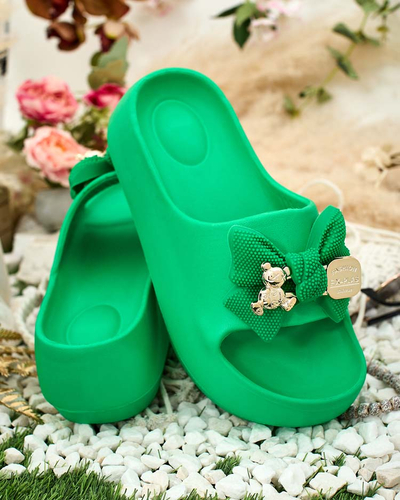 Royalfashion Damen-Gummi-Flip-Flops mit Zierschleife Afeen