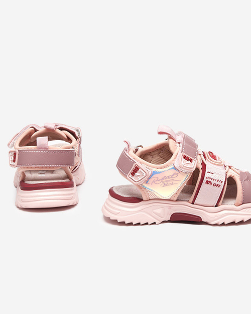 Рожеві босоніжки для дівчат на липучках Roserro- Footwear