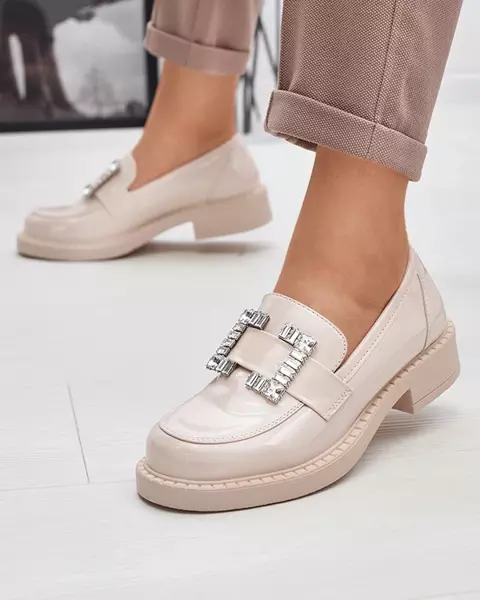 Beige Damenschuhe mit Larri-Kristallen - Schuhe