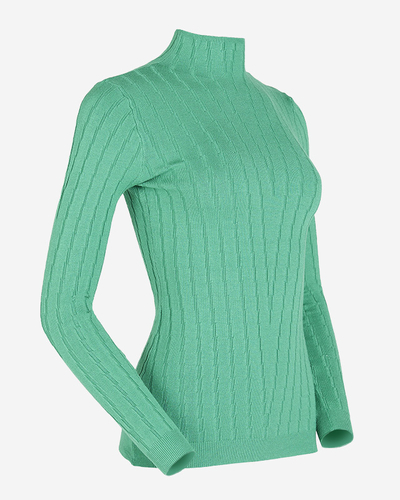 Grüner Rollkragenpullover für Damen - Kleidung
