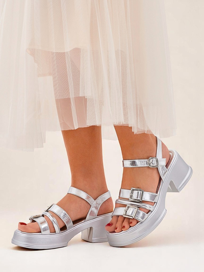 Royalfashion Damensandalen mit niedrigem Blockabsatz Otteze