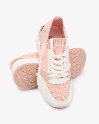 Pinke Damen-Sneaker-Sportschuhe auf einem Absatz Ezetta- Footwear