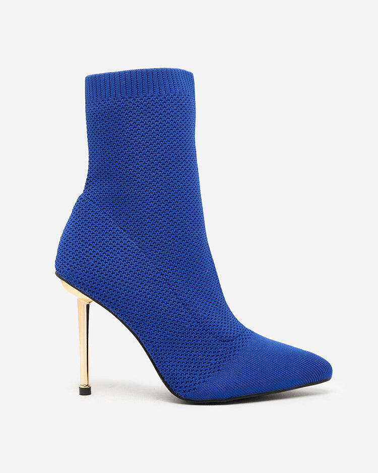 Royalfashion Blaue Damen Mofissi Stoffstiefel