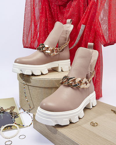Rosa Damenstiefel mit Kette Tenkay - Footwear