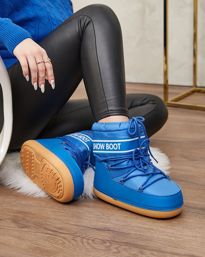 Royalfashion Blaue Damen-Schneestiefel mit Rahmen Soblesia