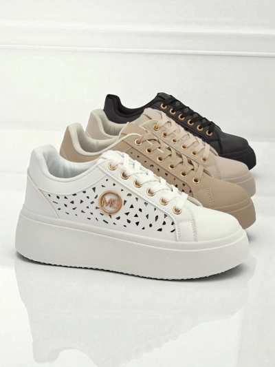 Aurelia Bianca – Weiße Plateausneakers Royalfashion Ecru