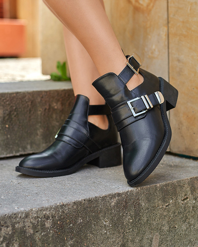 Schwarze Damenstiefeletten mit Schnitt Wirocci - Schuhe