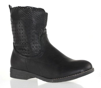 Czarne botki a'la kowbojki - Obuwie