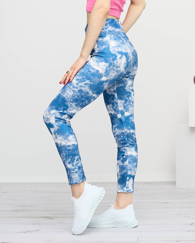 Gemusterte blaue Damengamaschen - Kleidung