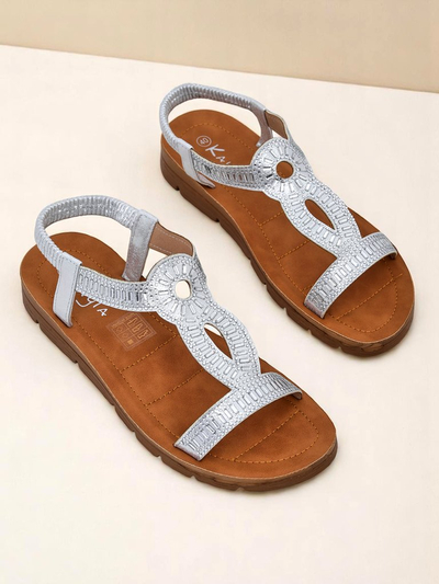 Royalfashion Damensandalen mit dekorativen Ava Shine Riemen