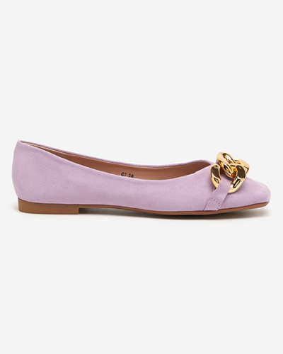 OUTLET Violette Damen-Ballerinas mit Caviene-Dekor - Schuhe