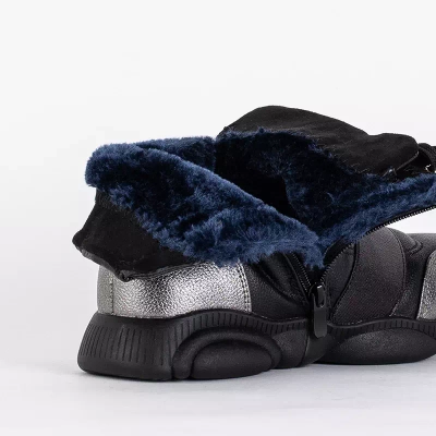 OUTLET Schwarze Kinderstiefel mit silbernen Einsätzen Kaliaso - Schuhe