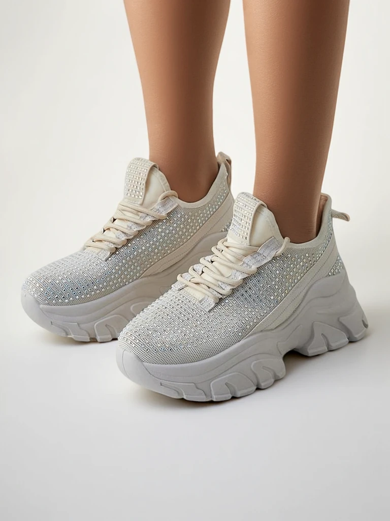 Royalfashion Damen Sport-Sneaker mit Strass Blysco