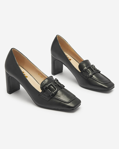 Damen-Pumps im Mokassin-Stil in Schwarz Mokwell-Footwear