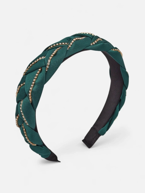 Royalfashion Пов'язка на волосся з плетінням у косу, оздоблена цирконами