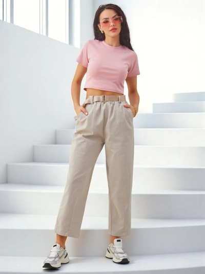 Royalfashion Damen Baumwollgeradehose