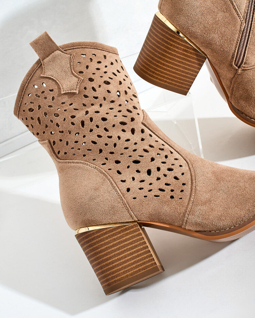 Royalfashion Жіночі ажурні чоботи Mozie на низькому ходу