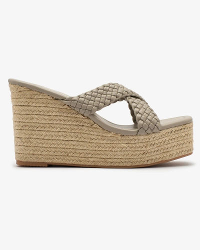 Жіночі шльопанці Royalfashion Grey на підборах Saxiffa