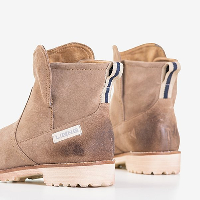 Hellbraune Damenstiefel mit flachem Absatz Judetta - Schuhe