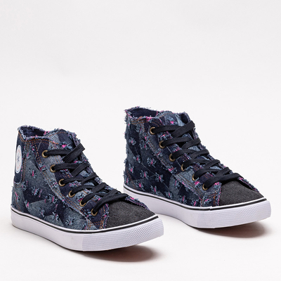 Marineblaue Damen-Sneaker aus Stoff Denario - Footwear