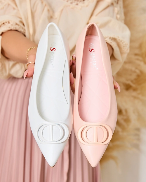 Сині жіночі балетки Royalfashion з гострим носком та прикрасою на носі Manixy