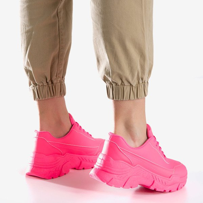 Neonrosa Damen-Sneakers auf einer massiven Lera-Sohle - Schuhe 1