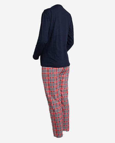 Marineblauer Schlafanzug für Damen mit Weihnachtsaufdruck- Kleidung