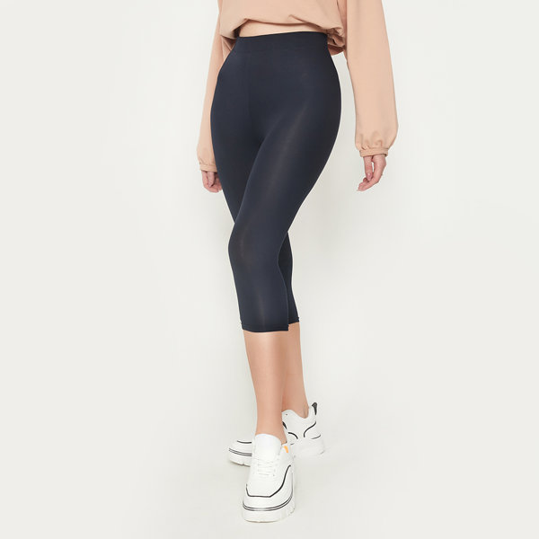 Damen-Leggings in 3/4-Länge in Marineblau - Kleidung