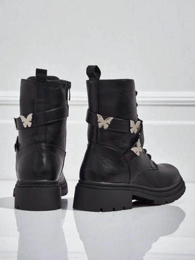 Damen Worker Boots mit Verzierungen Motill