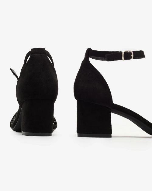 Royalfashion Чорні жіночі босоніжки на стійці Xeteri