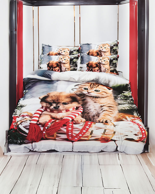 Різдвяна постільна білизна Royalfashion 140x200 комплект з 4-х частин