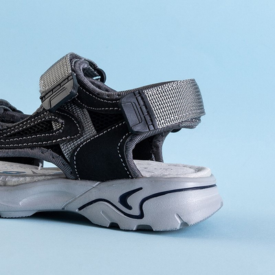 Turbo-Klett-Sandalen für Jungen in Grau und Schwarz - Schuhe