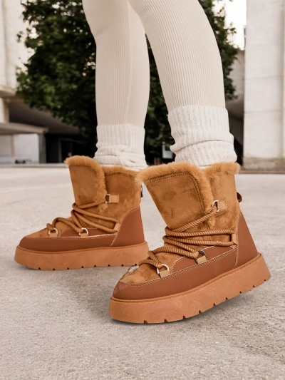 Royalfashion Damen Schnürschnee Stiefel Liloz