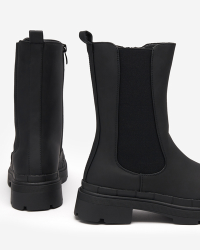 Schwarze matte hohe Damenstiefel Namrid- Footwear