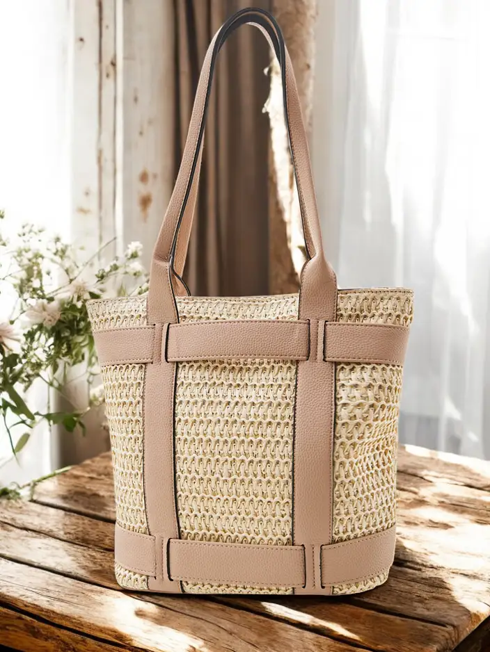 Royalfashion Große Strohtags Tasche für Damen