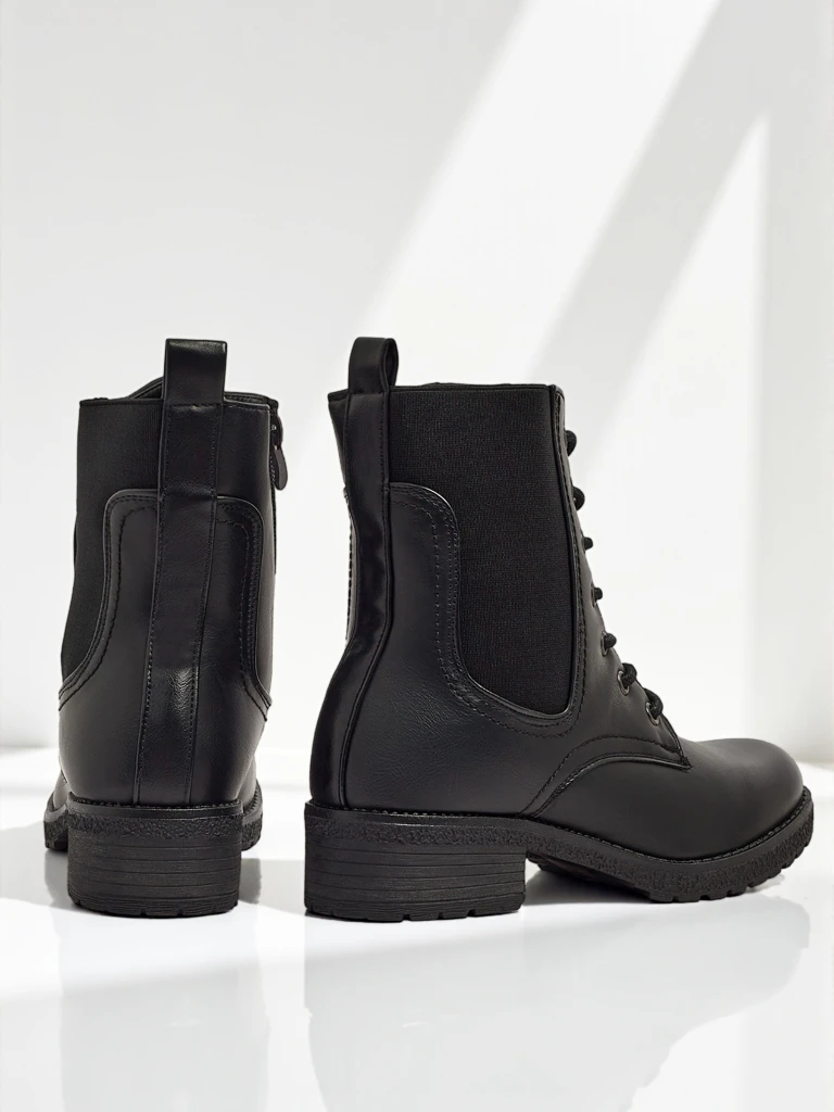 Öko-Leder Schnürstiefeletten Damen Oslynne