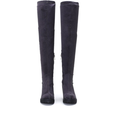 Gray boots on a low Tica post - Footwear