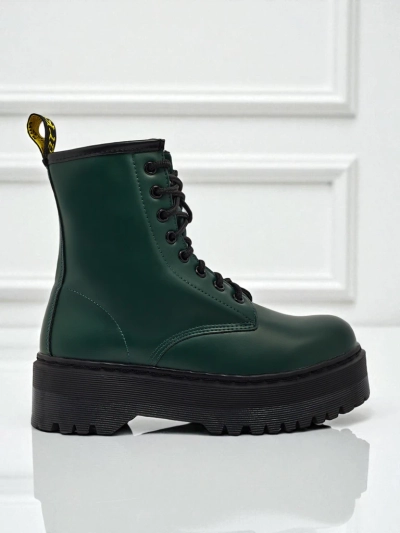 Damen Worker Boots mit Prägung Isadore