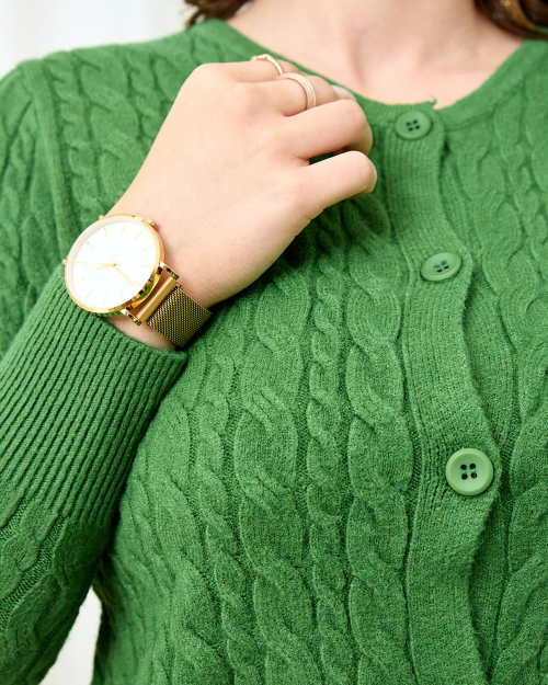 Жіночий зелений светр-кардиган в клітинку Royalfashion